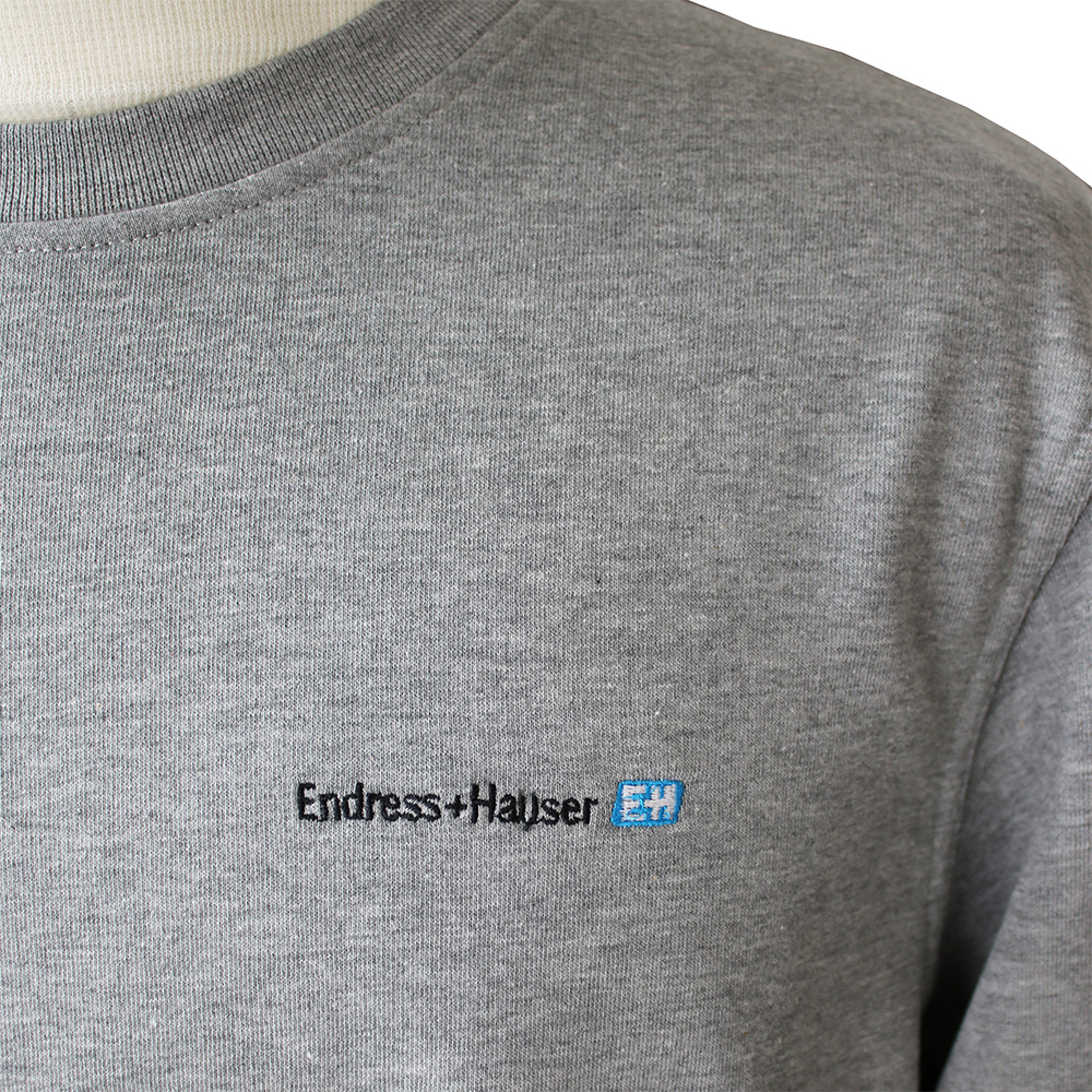 106580-EH3 - Hakro Sweatshirt Premium, grau-meliert mit Einst.*Endress+Hauser* 3fbg weiß/schwarz/tinte